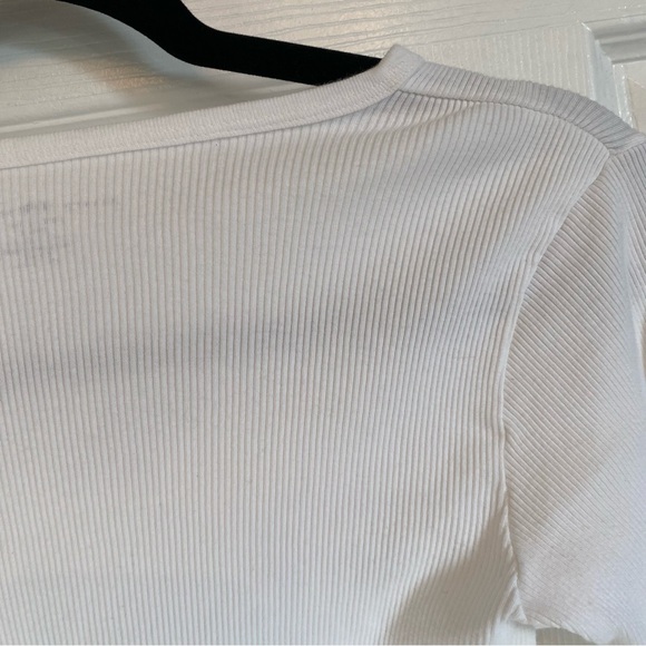 Bundle of 2 Bandy Melville Long sleeved White Shirts Tees Ribbed Waffle - Picture 9 of 13